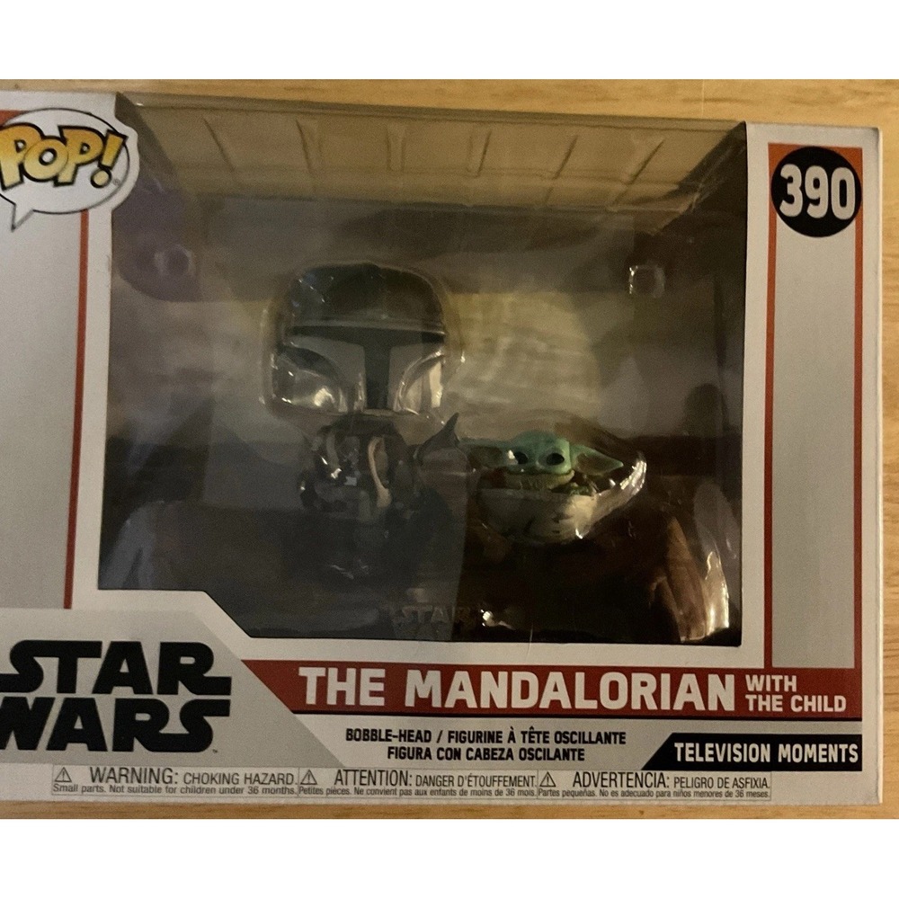 Funko Pop! Star Wars The Mandalorian With The Child, #390, TV Moments, NIB